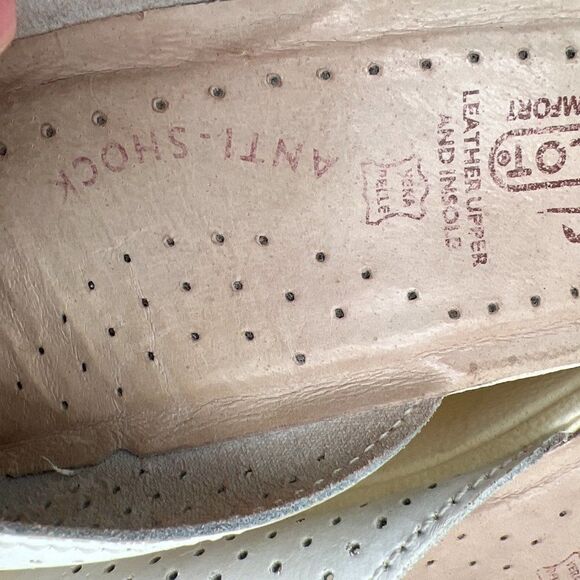 Fly Flot Leather Sandal Slides Womens 7.5 39 White Comfort Shoe Anatomic Italian - Picture 10 of 11